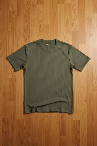 Camiseta verde canelada