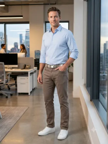 Calça Sarja Masculina Slim Bege - Pool Jeans - Tamanho 42