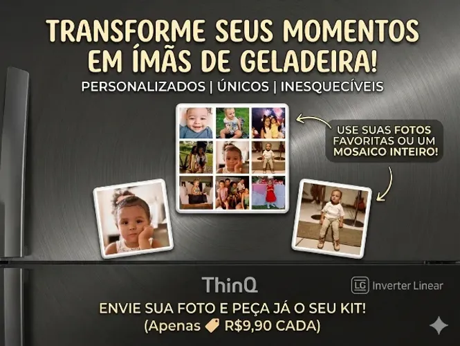 Imã de geladeira polaroide 