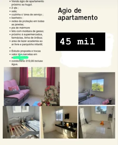 Ágio de apartamento próximo ao Hugol: 45 mil reais.