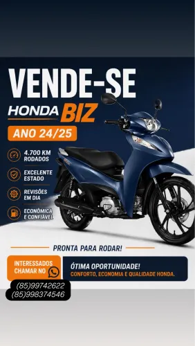 Honda biz semi nova 4.700 km rodados