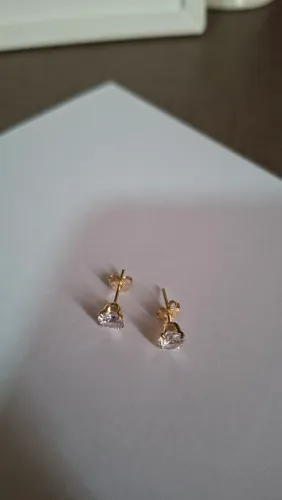 Brinco Unissex Chato 6mm Banhado a Ouro com Zircônia Incolor