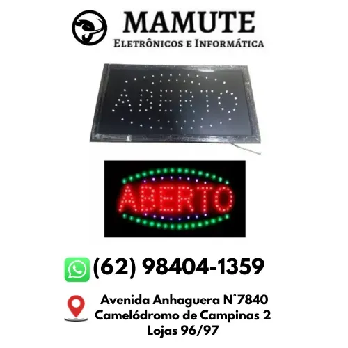 Letreiro Luminoso Painel Aberto Led Placa Quadro Comércio