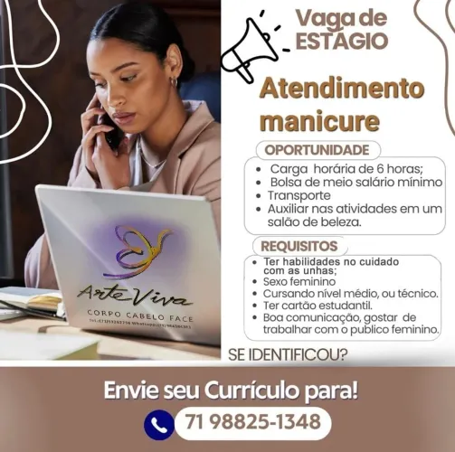 Contratamos Manicure e Pedicure