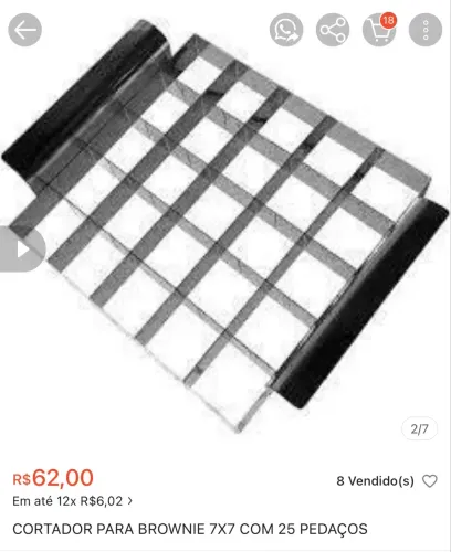 FORMA PARA BROWNIE E CORTADOR