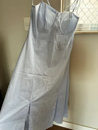 Vestido longo listrado azul e branco novo na etiqueta da Youcom