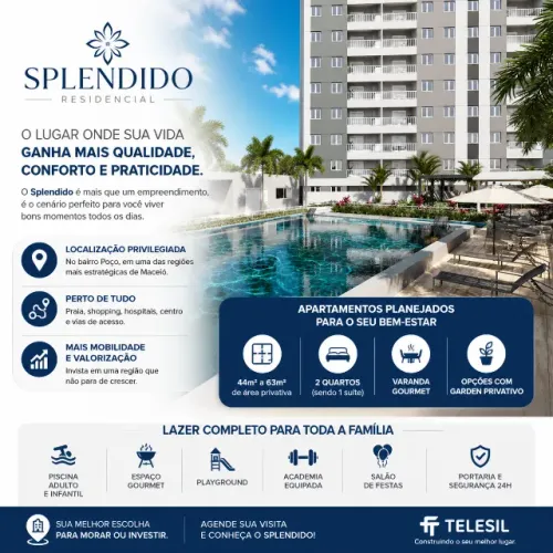 More Perto do Mar em maceio : Apto 2Q 44,64m² com Varanda e Área de Lazer Completa!