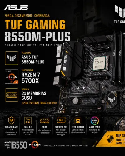 Kit Upgrade 32gb RAM | Ryzen 7 5700X | Asus B550M Tuf | 2x16gb 3600mhz