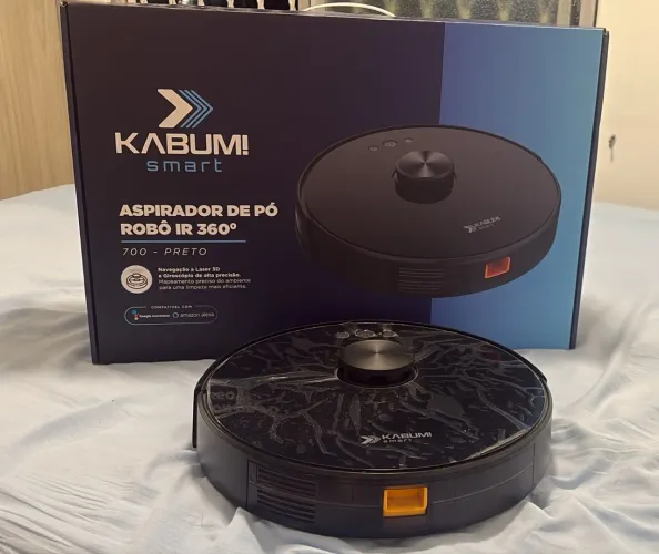 Robô Aspirador KaBuM! Smart 700 com Laser, Wi-Fi e Base