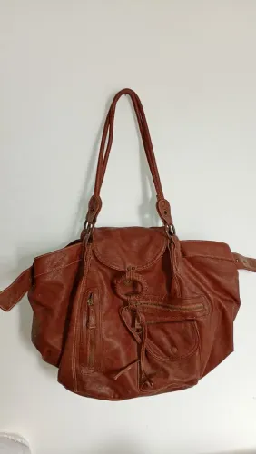 Bolsa de couro legítimo, grande, maravilhosa