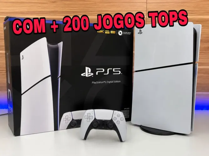 PS5 slim + 200 jogos tops