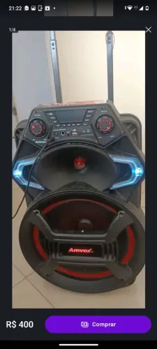 Caixa amplificada Amvox strondo dois 550w