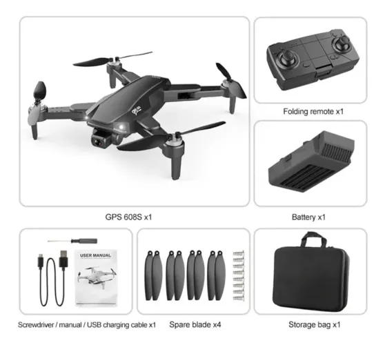 Drone L900 Pro Se 4k Motor Brushless Gps 1,2km 25m - 3 Bat. Preto (Usado)