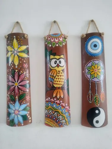 Trio de telhas mandalas