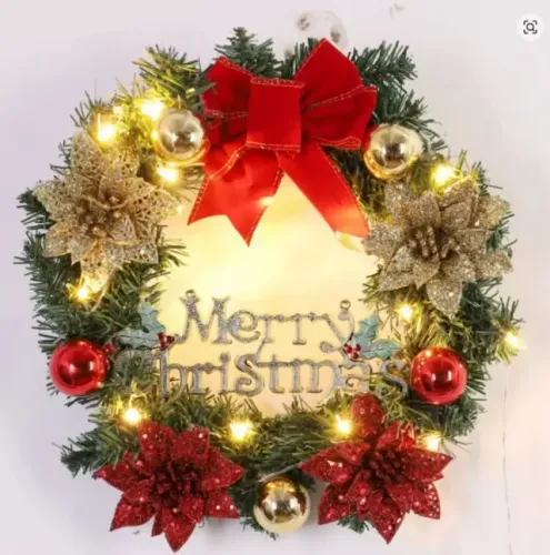 Guirlanda de natal porta natalina com led