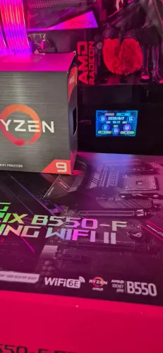 Kit ryzen 9 5900xt placa mãe memória 32gb hyperex argb 3600hz