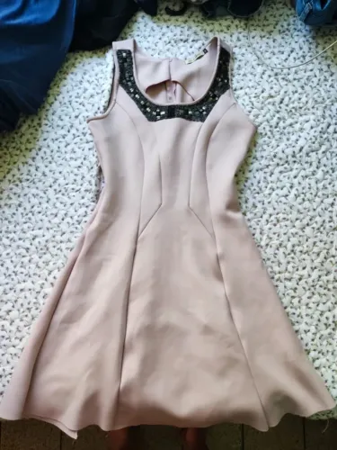 Vestido Rosa chá com detalhe na gola