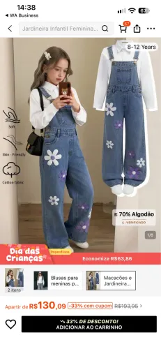 Macacão feminino infantil