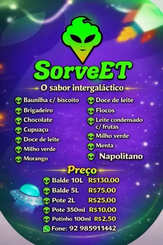 Sorvetes revenda no atacado e varejo. 