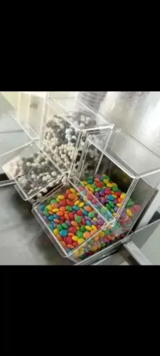Dispenser em acrílico açaiteria/sorveteria, potes em acrílico