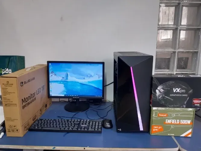Computador Completo Gamer i3 6300 SSd 240 + Hd 500 Ram 16Gb Rx 550 Monitor 19 Perfeito