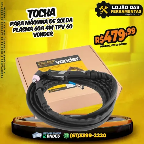Tocha Para Máquina de Solda Plasma 60a 4m TPV 60 Vonder