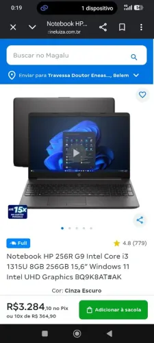 Notebook HP 6 meses de uso