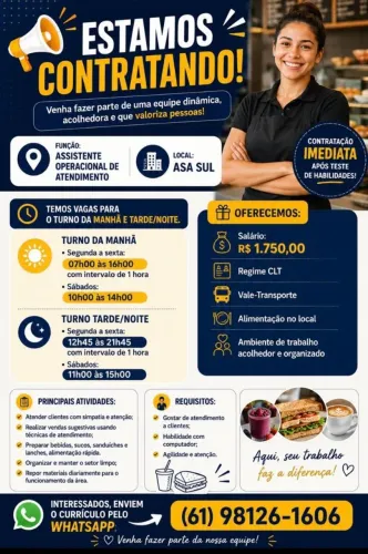 Vaga para atendimento