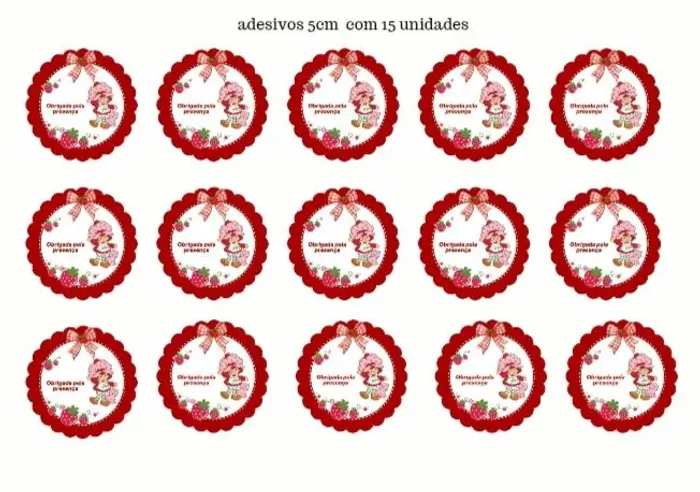 Cartela com 15 adesivos de 5 cm cada 