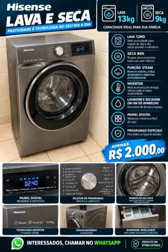 Máquina lava é seca