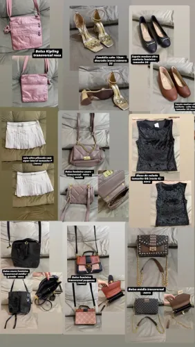 Kit 10 itens novos bolsa kipling bolsas de couro e etc