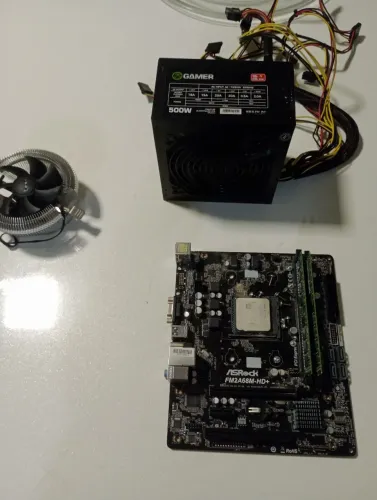 Kit PC Completo: Processador AMD A6-7480 + Placa ASRock + 8GB RAM + Cooler + Fonte 500W