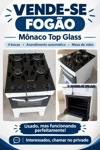 Fogão 4 bocas, automático