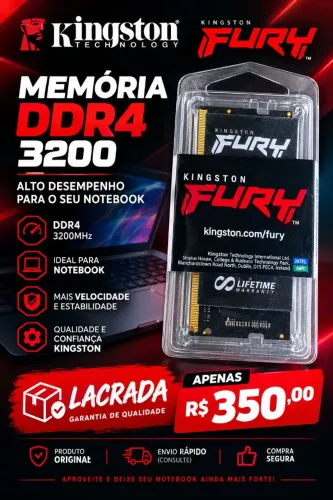 Memória DDR4 3200 HYPERX Notebook NOVA
