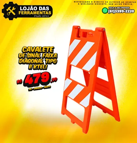 Cavalete de Sinal Faixa Diagonal Tipo II Kteli