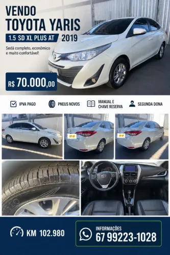 Toyota Yaris XL Plus T. Sed. 1.5 Flex 16V Aut. 2019