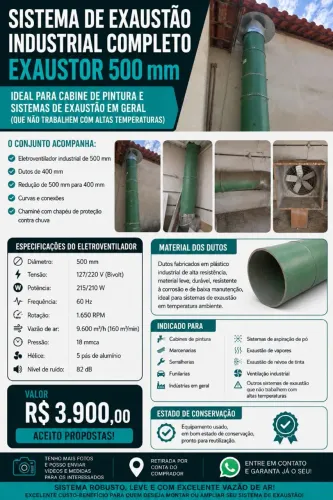 Cabine de Pintura - Exaustor 500 mm