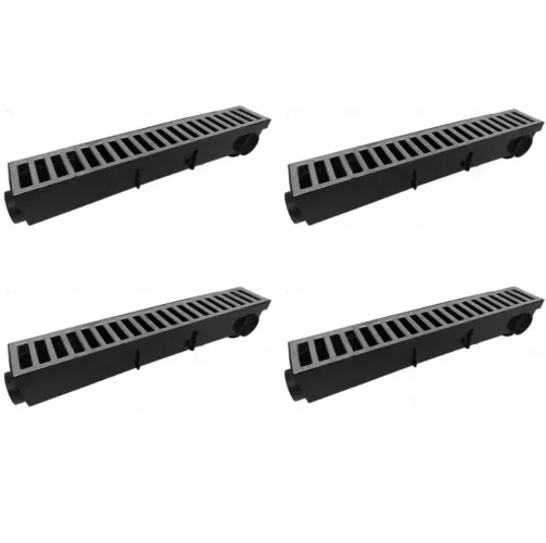 Ralo linear com grelha e caixa coletora