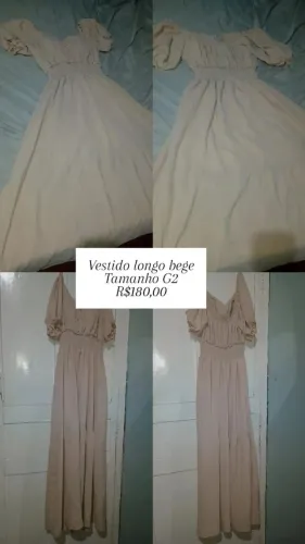 Vestido longo bege 