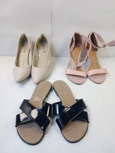 Kit Lote 3 Pares Calçados Femininos (Scarpin Studio 34 39 + Sandália Vizzano 39 + Rasteira