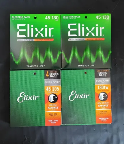 Jogo de Cordas para Baixo Elixir - 5 Cordas 