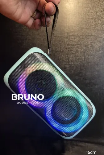 Caixa de som portátil Bluetooth com led