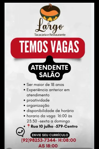 Vagas! Disponível
