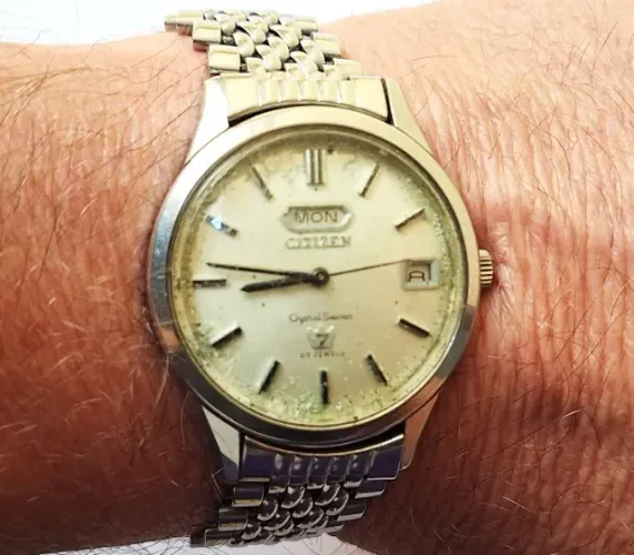 A109= COM DEFEITO ANTIGO RELOGIO CITIZEN CRISTAL SEVEN VER DETALHES EM DESCRIÇAO