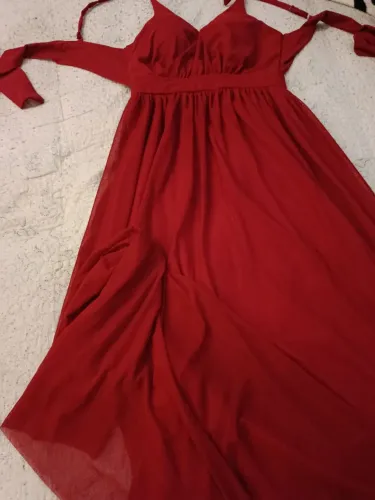 Vestido festa longo VINHO