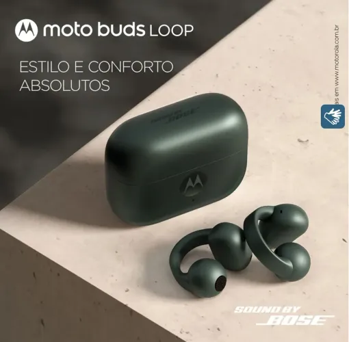 Fone de ouvido Moto Buds BOSE Loop OWS IP54 Bateria de 39 horas
