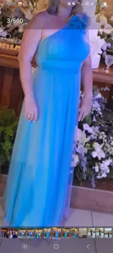 Vestido Madrinha Azul bebê usado 1 vez