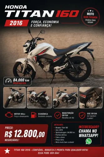 VENDO HONDA CG TITAN 160 - 2016