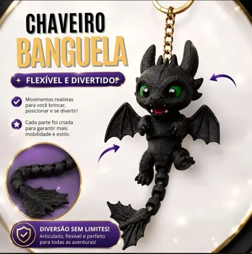 Chaveiro Banguela Articulado Flexível Colecionável 3d
