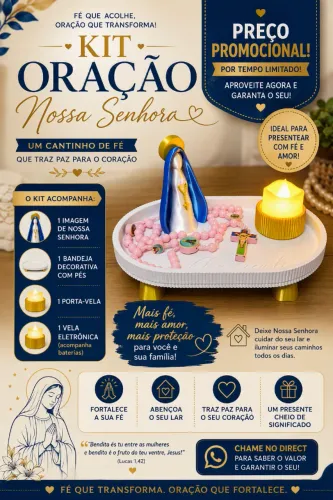 Kit Oração Porta Terço Nossa Senhora